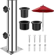 JUMXSRLE Deck Mount Umbrella Holder, 2.16'' Diameter Heavy Duty Steel Outdoor Umbrella Base, Umbrella Deck Mount, Outdoor Umbrella Stand for Patio Table, Balcony, Decks, Docks (Umbrella Base)