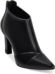 [Coutgo] Womens Ankle Booties Dress Boots Pointed Toe Stiletto High Heel Splicing Booties Shoes with Back Zipper