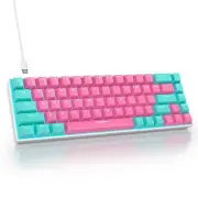 65 Percent Gaming Keyboard 68 Keys Wired Mechanical Keyboard LED Backlit Ultr...
