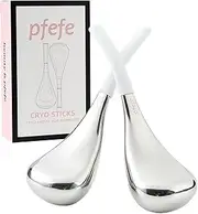 [pfefe] Cryo Sticks Facial Skin Care Ice Globes for Women Face Eyes, Stainless Steel Face Beauty Tools for Girls Ladies, Esthetician Supplies Cooling Spa Globes with Storage Case