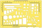 Traceease NATO Drawing Template Military Map Marking Drafting Stencil,Designing Template Measuring Ruler
