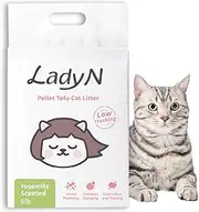 Lady N Pellet Tofu Cat Litter, Strong Clumping, Ultra Absorbent Natural Litter, Dust-Free with Low Tracking Cat Litter Pellets, Enviro-Probiotic for Odor Control 9lb (Yosemite Woody Scent)