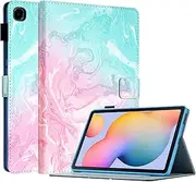 for Samsung Galaxy Tab S6 Lite Case 10.4 inch with S Pen Holder 2022 2020 Model (SM-P610/P613/P615/P619), Smart Auto Wake/Sleep, PU Leather Folio Cover with Multi-Angle Stand, Pink Mint