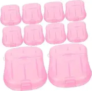 Cabilock 1set Portable Travel Soap Foaming Hand Soap Portable Soap Outdoor Soap Travel Bar Soap Hand Washing Soap Slices Travel Supplies Soap Wipes Travel Mini Soaps Pink Paper Soap 20boxes