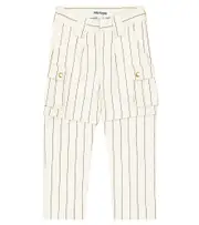 [Mini Rodini] Mini Rodini Striped cotton cargo pants M 24/36 white
