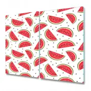 Glass Chopping Board Worktop Saver Watermelon Slices | Tropical Fruit | 2x30x52