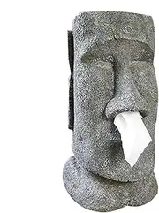 Easter Island Tissue Box - Easter Island Stone Face Portrait Tissue Paper Box | Ceramic Head Tissue Dispenser, Snot Type Tissue Container Holder, Stone Face Design Creative Napkin Holder for Table