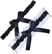 [LIFKOME] Elegant Bowknot Leg Ring Garter Lace Leg Rings Women Party Wedding Bridal Set Black White Lr