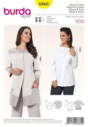 Burda Sewing Pattern 6860 Blouse Tunic Misses Size 20-34