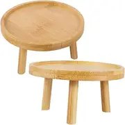 NOLITOY 2Pcs Decorative Plant Stand Natural Wood Finish Planter Table for Use Compact Design for Spaces Elegant Flower Pot Holder for Home Decor