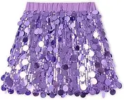 [Miipat] Girls Sequin Skirt Sparkly Toddler Kids Mini Glitter Skirt Elastic Waist Party Pencil Skirt