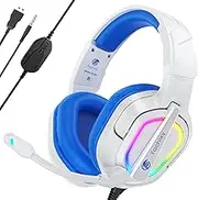 Fachixy「2024 New」FC200 Gaming Headset for PS4/PS5/PC/Xbox One, Noise Canceling Gaming Headset, Headset with Stereo Microphone Sound with 3.5mm Jack with RGB Light