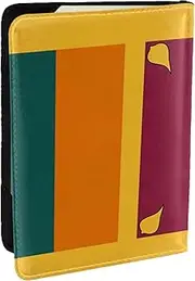 [JEJEA] Sri Lanka Flag Print Travel Organizer Credit Cards Case Passport BookPassport Holder Cover Wallet forTraveling,, Black, One Size