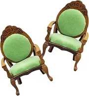 ifundom 2pcs Miniature Wooden Chair Model Doll House Accessory 1:12 Scale Smooth Surface for Boys and Girls Pretend Play