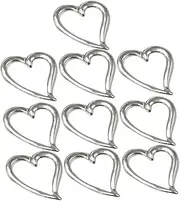 [NUOBESTY] 10Pcs Heart Jewelry Charms DIY Pendants for Bracelets Necklaces Keychains Delicate Accessories for Crafting Personalization