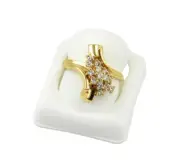 Art Deco Style Lab-Created Diamond Cluster Ring For Her 14K Yellow Gold Finish