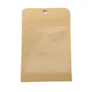 10Pcs NEW Resealable Kraft Paper Bags Zip Zipper Lock Window Pouches Heat Seal
