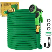 GVDV 100FT Expandable Garden Hose - Heavy Duty, No-Kink with Spray Nozzle