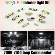 For 2006-2010 Jeep Commander WHITE LED Interior Light Accessories Kit 10 Bulbs