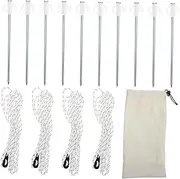 YARNOW 1Set Reflective Tent Cord with Adjusters Camping Ropes for Outdoor Tents Includes Stakes Storage Bag for Hiking and Backpacking