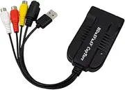 Nicear Video Capture HDMI AV Cable S-Video to USB 2.0 Audio Capture Card 1080P 30fps for Live Streaming Camera Gaming VCR VHS DVD