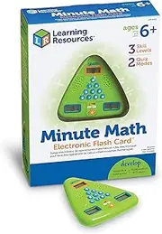 Learning Resources Minute Math Electronic Flash Card, Homeschool, Early Algebra Skills, 3 Difficulty Levels, Ages 6+