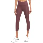 Nike Women's Dri FIT Fast Crop Tights - Dark Wine/Reflective Silver