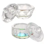 2 Pcs Lid Bowls Nail Art Crystal Cup Liquid and Powder Mixing Cups