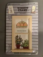 Another Look Craft Needlework Single Window Frame Boho Plants and Light
