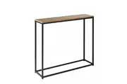 Display Black And Wood Console Table Wooden Tabletop Hallway