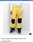 mens (Size Small) Yellow 15k snowboard Volcom Gore-tex Longo pants Retail $300