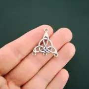 4 Celtic Knot Connector Charms Antique Silver Tone Multi Loop - SC5981