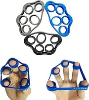 Airisland Hand Grip Strengthener Finger Stretcher Strength Trainer Resistance Bands for Forearm Exercise Guitar Finger Strengtheners and Rock Climbing Grips Workout 3PCS