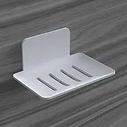 DODAMOUR Self Adhesive Soap Dish for Shower, Wall Mounted Bar Soap Holder, Draining Soap Dry Tray Saver Rack for Bathroom (White)