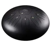 Opus Percussion 12" Metal 11-Note Lotus Carves Style Tongue Drum in Black