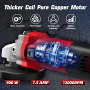Angle Grinder, 7.5-Amp 4 1/2 inch Electric Grinder Power Tools 12000 RPM with...