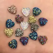 Heart Glitter Flat Back Rhinestone - Sparkly Craft Bead Decor Rhinestones 60pcs