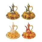 Vintage Turkish Coffee Set with Pot Tea Serving Set for Wedding Living Room