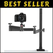 Aluminum Camera Desk Mount Stand – 27.56” Adjustable Arm for Creative Shots