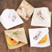 100pcs Triangle Shape Kraft Paper Oil-proof Packaging Sandwich Disposable Bag