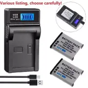 Battery or LED Charger for Sanyo DB-L80 Pentax D-Li88 VPC-PD1 VPC-PD2 VW-VBX070