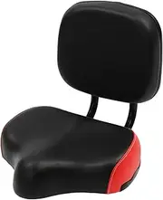 Bike Seat with Backrest, Oversized Comfort Tricycle Bike Saddle Seat, Universal Bicycle Saddle Replacement for Mountain Bike, Commuter Bike, Electric Bike