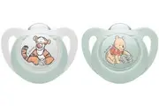 NUK: Winnie the Pooh Star Silicone Soothers - 6-18mths Green (2 Pack)