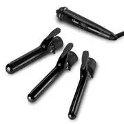 3 in 1 Professional Curling Iron and Wand Set - 0.3 to 1.25 Inch Interchangeable Ceramic Barrel Wand Curling Iron