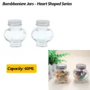 60ML Mini Glass Jar Heart Shaped Wedding Bomboniere Favour Honey Spice Jar Bulk