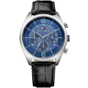 Tommy Hilfiger Corbin Black Leather Navy Dial Men's Watch 1791182