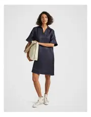 [Fine Day] Relaxed Popover Dress in Navy