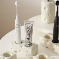 在飛比找樂天市場購物網優惠-【新品特惠】新年裝飾 創意奶酪電動牙刷座陶瓷家用洗手臺牙具牙