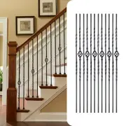 12Pack Wrought Iron Balusters 44 Inches Deck Balusters Bundle with 12P Iron Balu