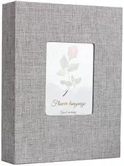 Photo Album 4x6 200 Photos,Linen Fabric Cover Small Picture Book for Photos,200 Pockets 4”x6” Picture Album with Front Window for Family Weddings Travel Anniversary Baby Vacation Memories